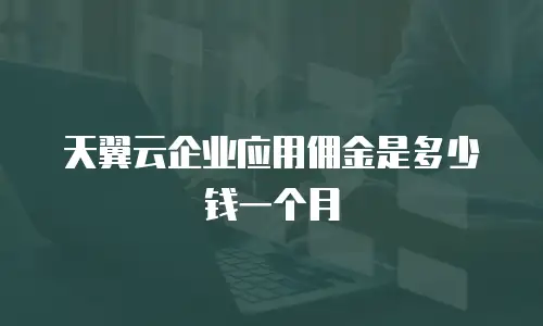 天翼云企业应用佣金是多少钱一个月