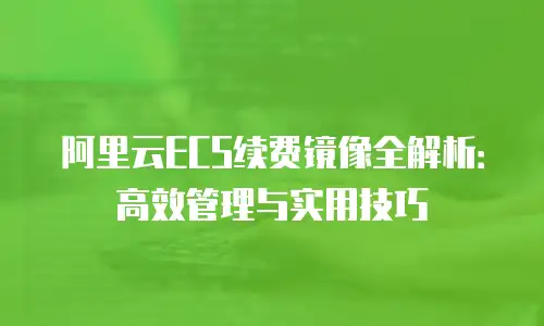 阿里云ECS续费镜像全解析：高效管理与实用技巧