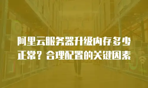 阿里云服务器升级内存多少正常？合理配置的关键因素