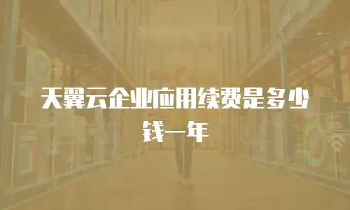 天翼云企业应用续费是多少钱一年