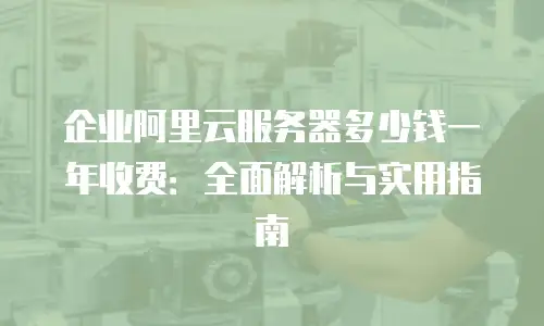 企业阿里云服务器多少钱一年收费：全面解析与实用指南