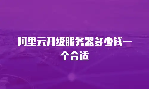 阿里云升级服务器多少钱一个合适