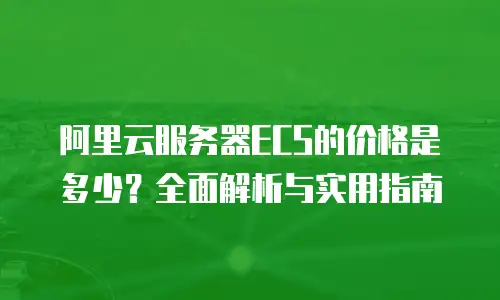 阿里云服务器ECS的价格是多少？全面解析与实用指南