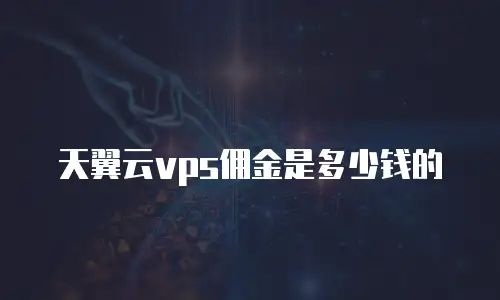 天翼云vps佣金是多少钱的