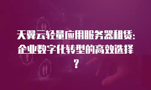 天翼云轻量应用服务器租赁：企业数字化转型的高效选择？