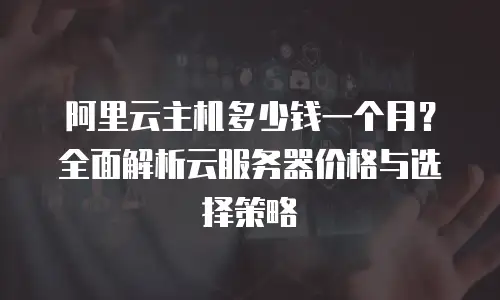 阿里云主机多少钱一个月？全面解析云服务器价格与选择策略