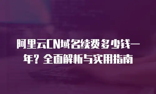 阿里云CN域名续费多少钱一年？全面解析与实用指南