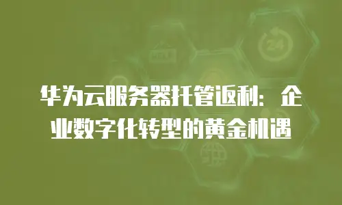 华为云服务器托管返利：企业数字化转型的黄金机遇
