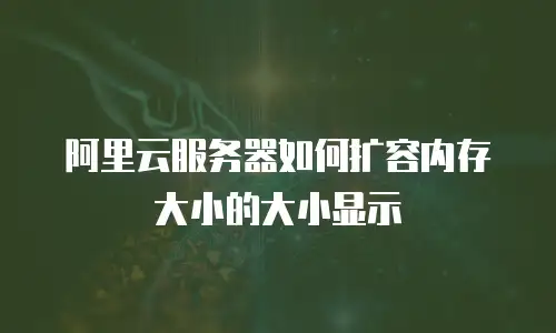 阿里云服务器如何扩容内存大小的大小显示