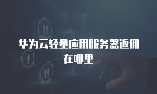 华为云轻量应用服务器返佣在哪里