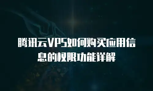 腾讯云VPS如何购买应用信息的权限功能详解