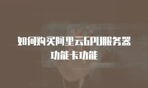 如何购买阿里云GPU服务器功能卡功能