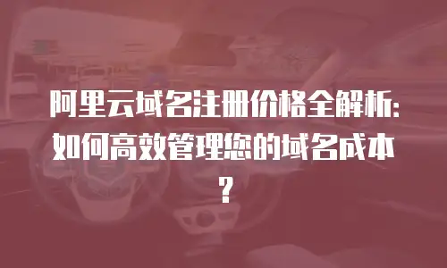 阿里云域名注册价格全解析：如何高效管理您的域名成本？