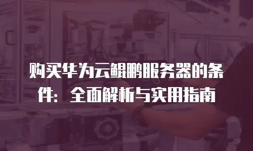 购买华为云鲲鹏服务器的条件：全面解析与实用指南