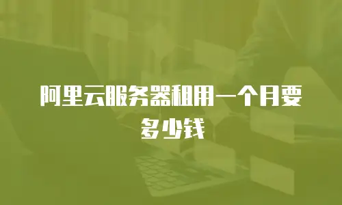 阿里云服务器租用一个月要多少钱