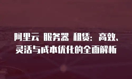 阿里云 服务器 租赁：高效、灵活与成本优化的全面解析