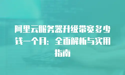阿里云服务器升级带宽多少钱一个月：全面解析与实用指南
