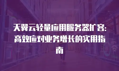 天翼云轻量应用服务器扩容：高效应对业务增长的实用指南