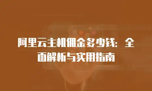 阿里云主机佣金多少钱：全面解析与实用指南