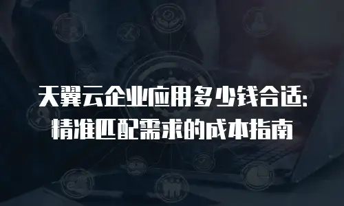 天翼云企业应用多少钱合适：精准匹配需求的成本指南