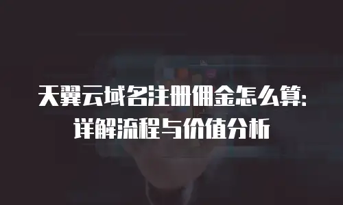 天翼云域名注册佣金怎么算：详解流程与价值分析