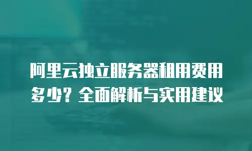 阿里云独立服务器租用费用多少？全面解析与实用建议