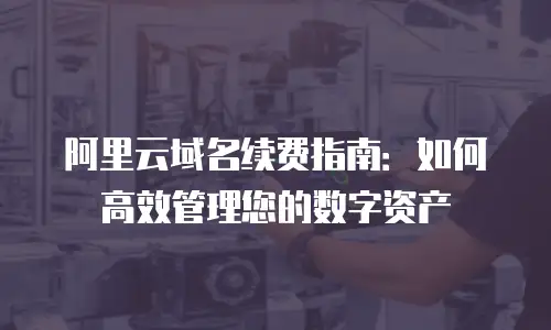 阿里云域名续费指南：如何高效管理您的数字资产