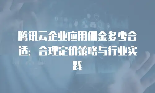 腾讯云企业应用佣金多少合适：合理定价策略与行业实践