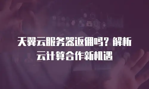 天翼云服务器返佣吗？解析云计算合作新机遇
