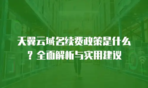 天翼云域名续费政策是什么？全面解析与实用建议