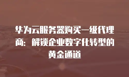 华为云服务器购买一级代理商：解锁企业数字化转型的黄金通道