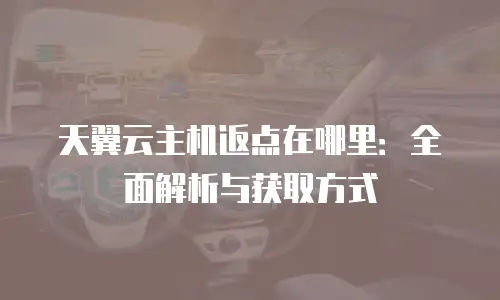 天翼云主机返点在哪里：全面解析与获取方式
