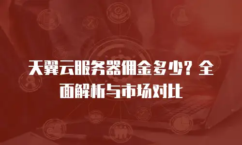 天翼云服务器佣金多少？全面解析与市场对比