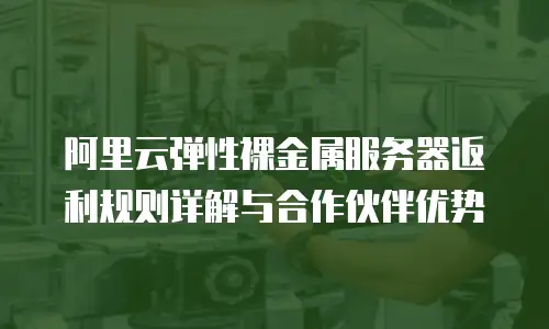 阿里云弹性裸金属服务器返利规则详解与合作伙伴优势