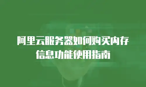 阿里云服务器如何购买内存信息功能使用指南