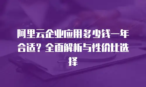 阿里云企业应用多少钱一年合适？全面解析与性价比选择