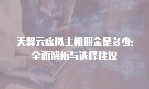 天翼云虚拟主机佣金是多少：全面解析与选择建议