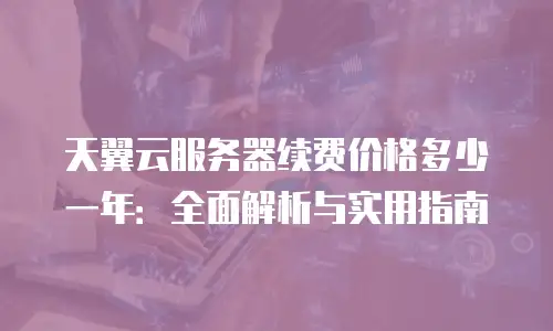 天翼云服务器续费价格多少一年：全面解析与实用指南