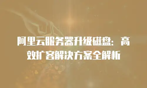 阿里云服务器升级磁盘：高效扩容解决方案全解析