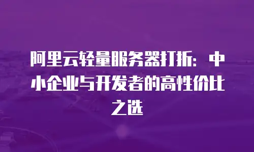 阿里云轻量服务器打折：中小企业与开发者的高性价比之选
