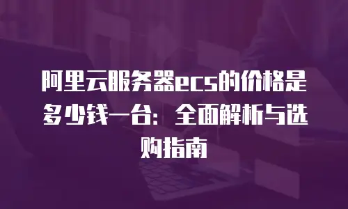 阿里云服务器ecs的价格是多少钱一台：全面解析与选购指南