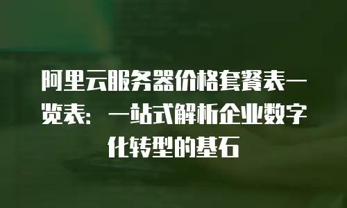 阿里云服务器价格套餐表一览表：一站式解析企业数字化转型的基石