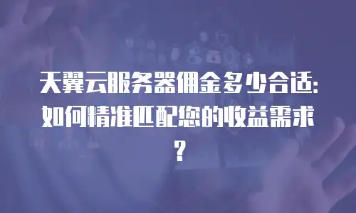 天翼云服务器佣金多少合适：如何精准匹配您的收益需求？