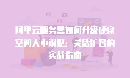 阿里云服务器如何升级硬盘空间大小调整：灵活扩容的实战指南