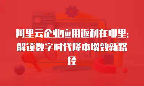 阿里云企业应用返利在哪里：解锁数字时代降本增效新路径