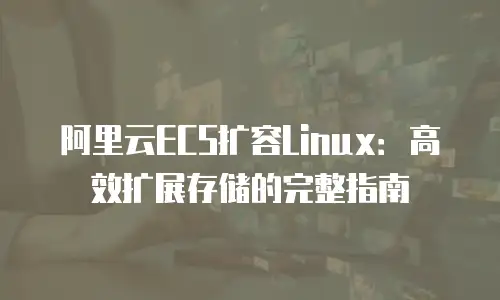 阿里云ECS扩容Linux：高效扩展存储的完整指南