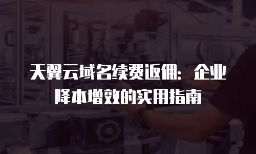 天翼云域名续费返佣：企业降本增效的实用指南