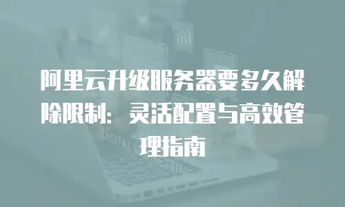 阿里云升级服务器要多久解除限制：灵活配置与高效管理指南
