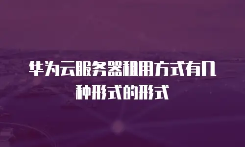 华为云服务器租用方式有几种形式的形式
