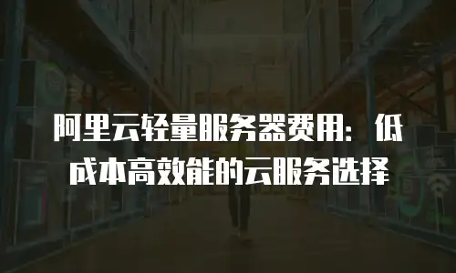阿里云轻量服务器费用：低成本高效能的云服务选择